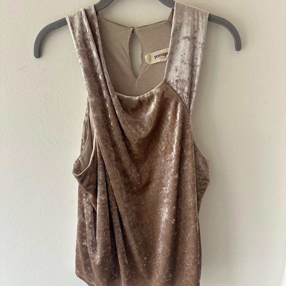 Women's Velvet Tank Top - tan